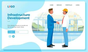 Infrastructure développement la coopération à construction site vecteur