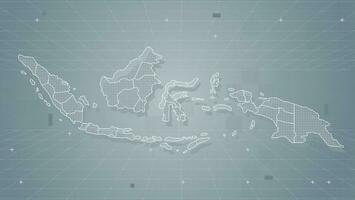 cool gris abstrak technologi vecteur technologie stylisé moderne Indonésie carte Contexte stylisé filaire et points pour Les données visualisation et infographie hud gui ui
