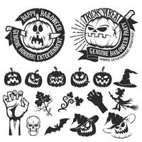 ensemble d'éléments et de logos d'halloween vecteur