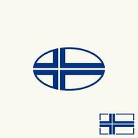 logo conception graphique concept Créatif abstrait prime vecteur Stock Islande drapeau sur ligne ellipse négatif espace. en relation Royaume-Uni pays Brexit L'Europe  badge