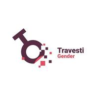 signe pour travesti, pixel le sexe image logo icône isolé sur blanc Contexte vecteur