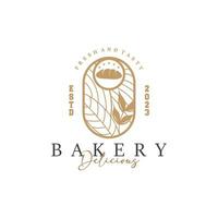 pain logo, vieux rétro ancien style boulangerie magasin conception, vecteur blé pain Facile trembler illustration