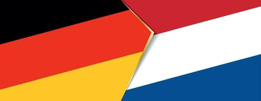 Allemagne et Pays-Bas drapeaux, deux vecteur drapeaux