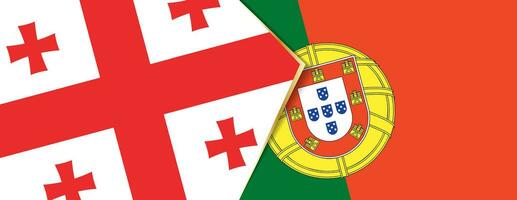 Géorgie et le Portugal drapeaux, deux vecteur drapeaux.