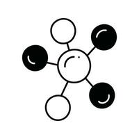 cellule molécule griffonnage icône conception illustration. science et La technologie symbole sur blanc Contexte eps dix fichier vecteur