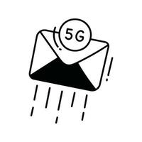 Envoi en cours courrier griffonnage icône conception illustration. science et La technologie symbole sur blanc Contexte eps dix fichier vecteur