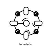 interstellaire griffonnage icône conception illustration. espace symbole sur blanc Contexte eps dix fichier vecteur