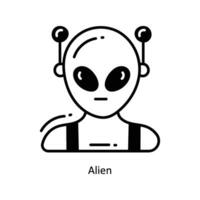 extraterrestre griffonnage icône conception illustration. espace symbole sur blanc Contexte eps dix fichier vecteur