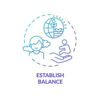 2d pente icône établir équilibre concept, isolé vecteur, illustration représentant parentalité les enfants avec santé questions. vecteur