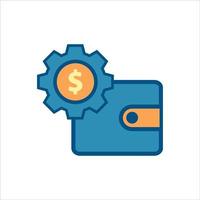 portefeuille avec l'icône de l'argent. icône de la finance vecteur