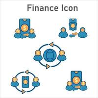 smartphone avec icône de l'argent. icône de la finance mobile vecteur