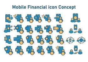 smartphone avec icône de l'argent. icône de la finance mobile vecteur