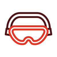 sécurité lunettes vecteur épais ligne deux Couleur Icônes pour personnel et commercial utiliser.