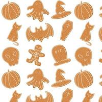 modèle de Halloween biscuits avec glaçage ou vitrage.octobre ambiance et couleurs. vecteur plat dessin animé illustration