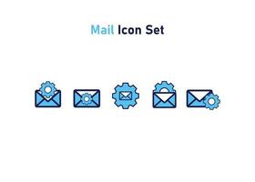 icône de réglage. réglage avec symbole de courrier vecteur
