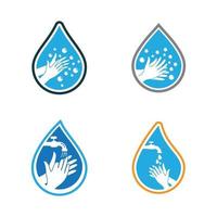 illustration d'images de logo de lavage à la main vecteur