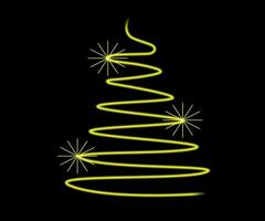 néon Noël arbre avec étoile, embrasé icône. néon Nouveau année arbre silhouette, contour Noël arbre dans vif couleurs. de fête sapin avec néon lumière. icône ensemble, signe, symbole pour ui. vecteur illustration