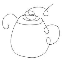 tasse avec chaud boisson café ou thé, vecteur esquisser illustration, une ligne silhouette isolé sur blanc Contexte. le émotion de l'amour pour une délicieux boire, le sentiment de profiter le arôme
