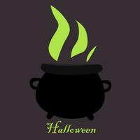 Halloween salutation carte, horreur histoires, une pot avec une potion vecteur