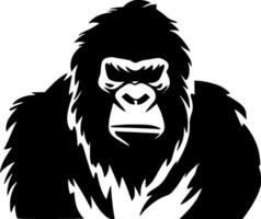 gorille - noir et blanc isolé icône - vecteur illustration