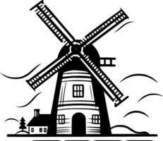 Moulin à vent, minimaliste et Facile silhouette - vecteur illustration