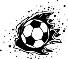 Football - noir et blanc isolé icône - vecteur illustration