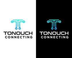 lettre t monogramme La technologie logo conception. vecteur