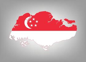 Singapour drapeau carte vecteur conception