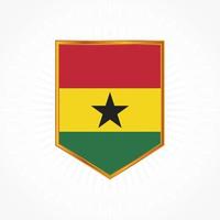 vecteur de drapeau du ghana avec cadre de bouclier