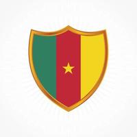 vecteur de drapeau du cameroun avec cadre de bouclier