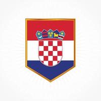 vecteur de drapeau de la croatie avec cadre de bouclier
