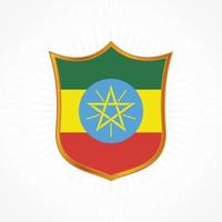 vecteur de drapeau éthiopien avec cadre de bouclier