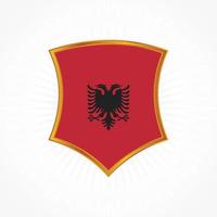 vecteur de drapeau de l'albanie avec cadre de bouclier