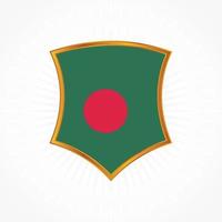 vecteur de drapeau du bangladesh avec cadre de bouclier