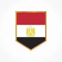 vecteur de drapeau égyptien avec cadre de bouclier