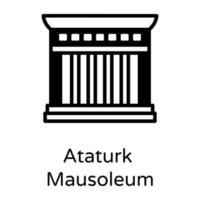 monument du mausolée d'atatürk vecteur