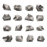 ensemble d'illustration de pierres triangulaires sur fond blanc. vecteur