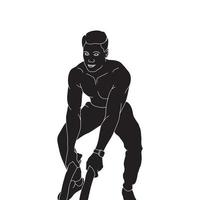 illustration de silhouette de personnage de fitness et de soins de santé. vecteur