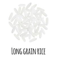 riz à grains longs pour la conception, l'étiquette et l'emballage du marché fermier modèle. vecteur