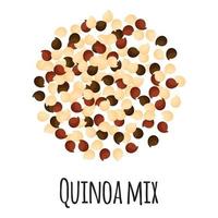 mélange de quinoa pour la conception, l'étiquette et l'emballage du marché fermier modèle. vecteur