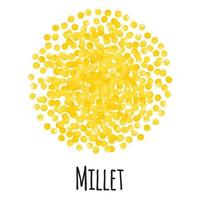 millet pour la conception, l'étiquette et l'emballage du marché fermier modèle. vecteur