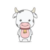 personnage de dessin animé de vache mignon vecteur