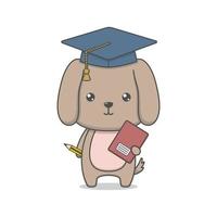 remise des diplômes de chien chiot dessin animé mignon vecteur