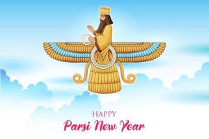 joyeux jamshedi navroz festival fond de parsi vecteur