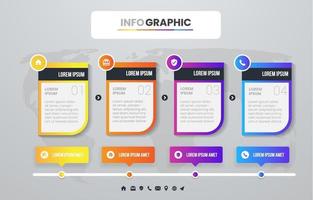 concept de progrès infographique vecteur