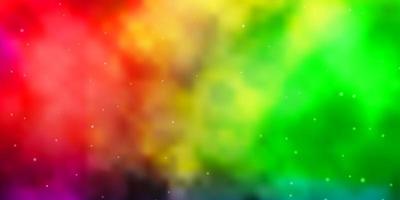 texture de vecteur multicolore léger avec de belles étoiles.