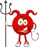 un personnage de dessin animé de diable rouge avec une expression faciale vecteur