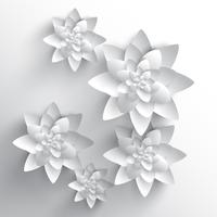 Fleur de papier 3d abstraite vecteur