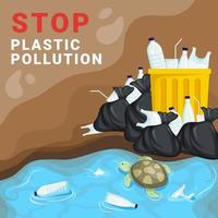 stop à la pollution plastique vecteur