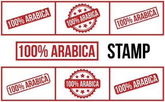 100 pour cent arabica caoutchouc grunge timbre joint vecteur